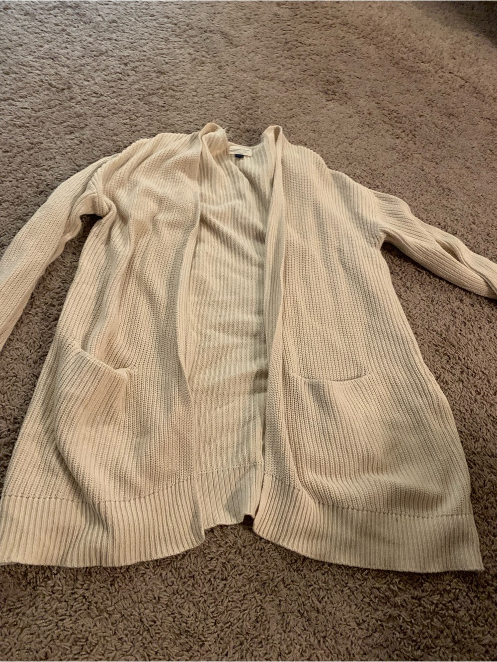 Universal Thread Cream Open-Front Ribbed Cardigan Sweater Large - Picture 5 of 6